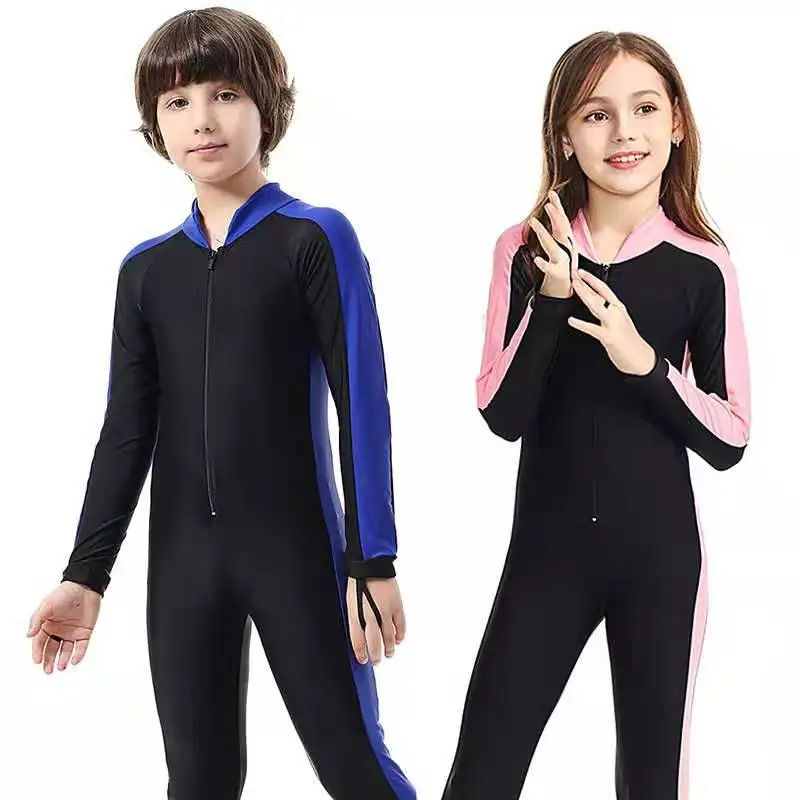 Детский купальник, солнцезащитный костюм для дайвинга для мальчиков и девочек, хороший эластичный гидрокостюм для детей, однотонный Детский костюм для дайвинга