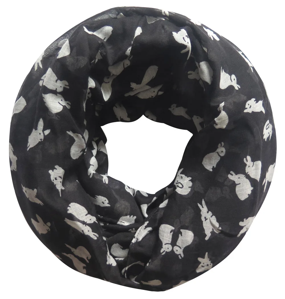 

Cute Rabbit Bunny Print Women's Infinity Circle Scarf Soft Lightweight