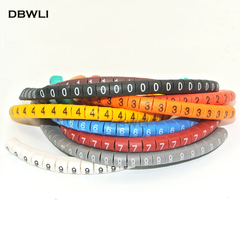 

500PCS EC-1 Cable Wire Marker 0 to 9 For Cable Size 2.5 sqmm Colored