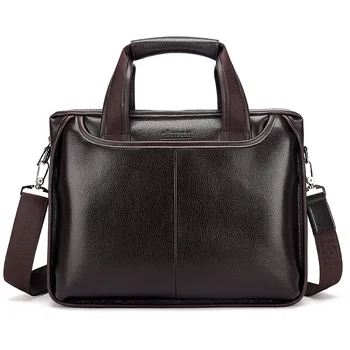 

Fashion Simple Business Men Briefcase Bag Portable Vintage Leather Laptop Bag High Quality Tote Casual Man Bag Shoulder Bags