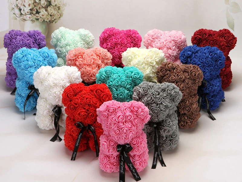 JAROWN PE Artificial Foam Flowers DIY Bear Accessory Simulation Rose Flower Head Wedding Party Fake Garland Decoration Flores (19)