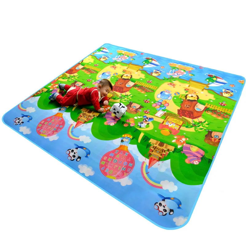 Baby Crawling Mat Kids Carpet Rugs Double Side Animal + Letter