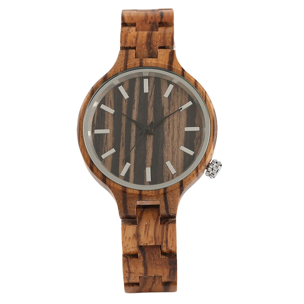 

Full Bangle Wooden Nature Bamboo Wrist Watch Women Creative Handmade Simple Wood Ladies Quartz Watches