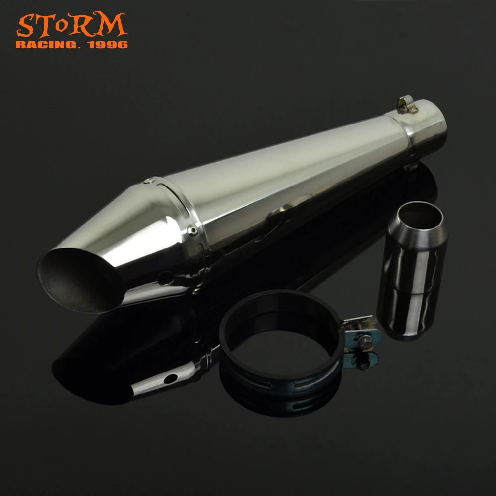 Universal Rear Exhaust Pipe Muffler Silencer With Removable DB Killer