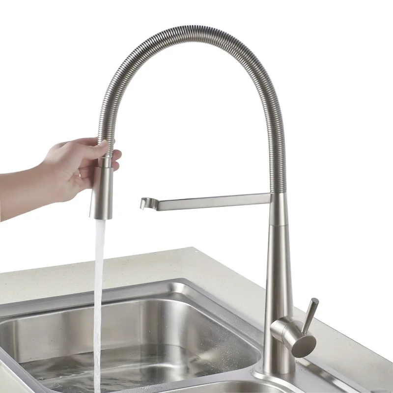 

brushed bibcock of cold and hot mixer basins rotating all copper wire drawing korah universal kitchen sink pull out faucet