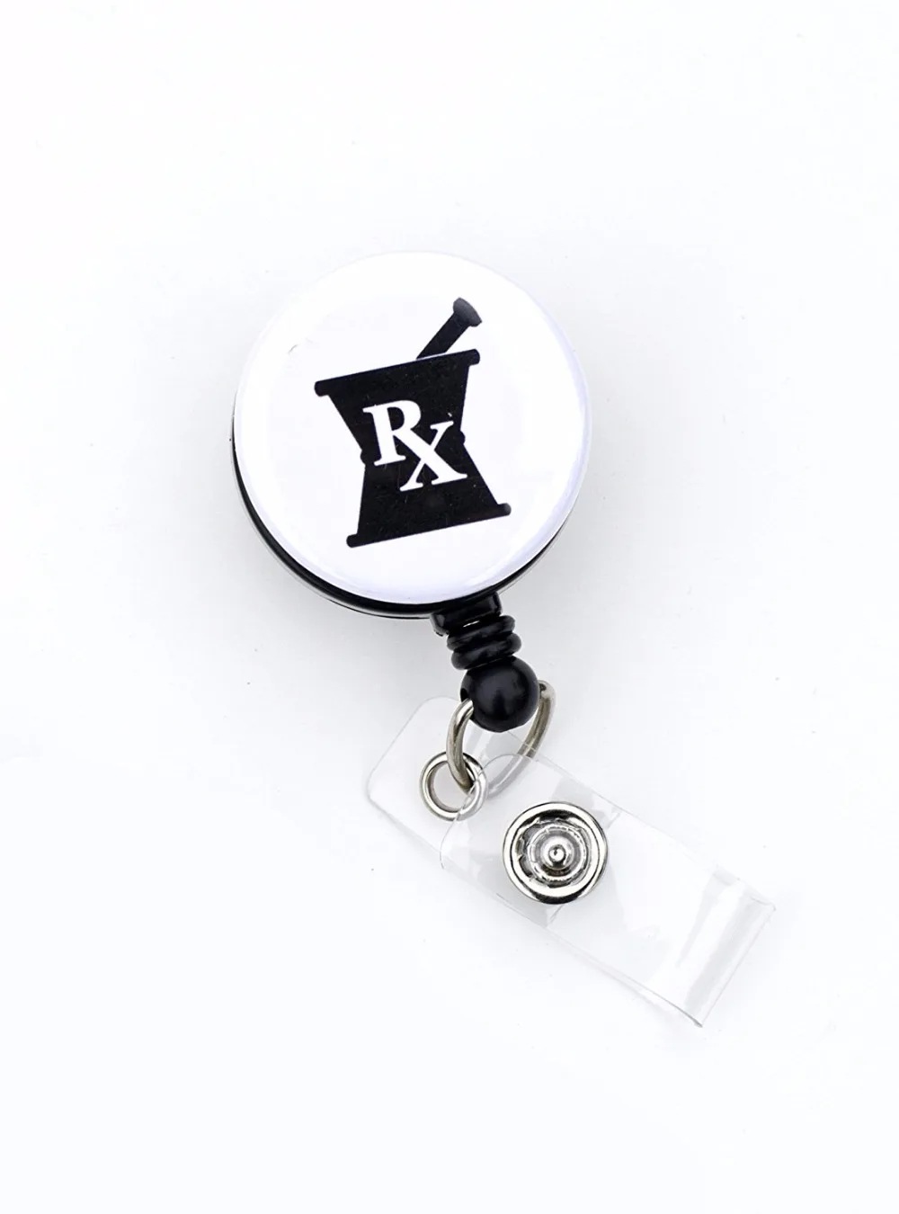 

Black 1.25" Badge Reel/ Pharmacist/Registered Pharmacist/RX Retractable Badge Reel with swivel clip 10pcs/lot