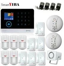 SmartYIBA 3G WCDMA WIFI Home Alarm System Wireless Security Smoke Fire Sensor Alarm APP Control Spanish French Dutch Voice