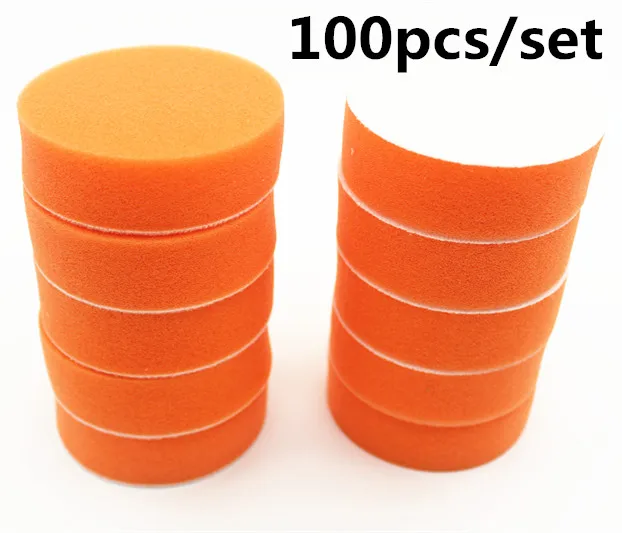 

100PC 80mm 3" flat High Gross Polishing Buffing Pad Kit for Car Polisher Buffer Sponge Clean waxing Auto paint maintenance care