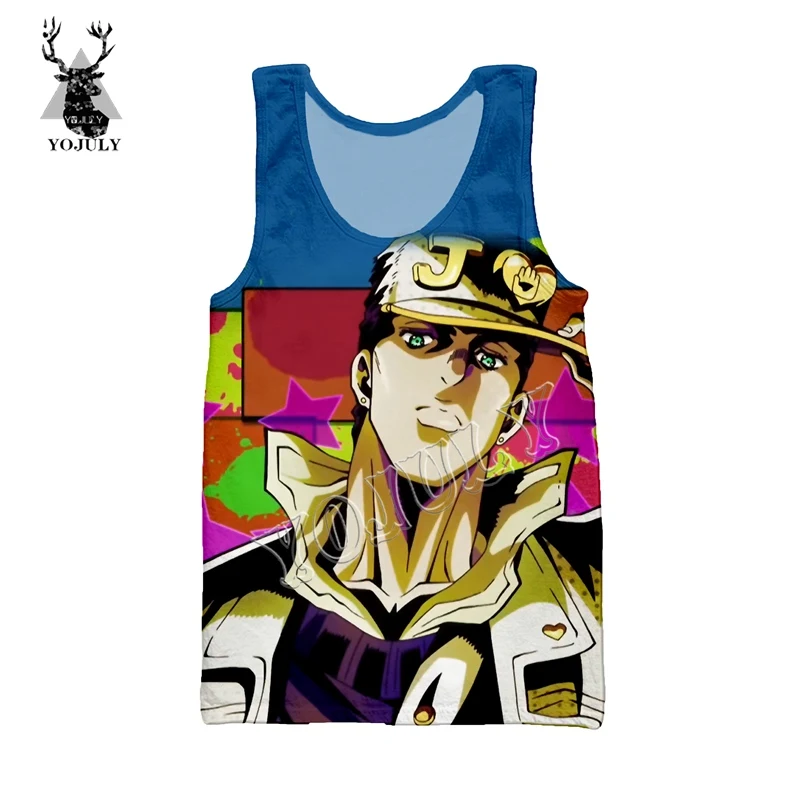 YOJULY Summer Unisex sleeveless shirts 3D Print Anime JoJo Bizarre Adventure Men Vest Women Casual Funny Tops Clothing Ve23