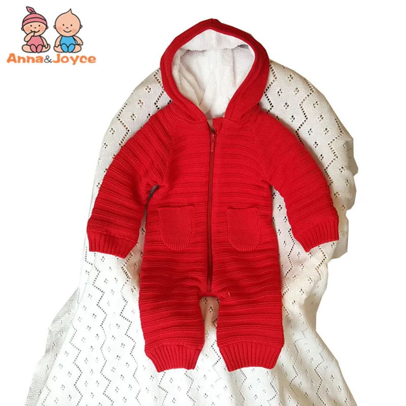 Thick Warm Infant Baby Rompers Winter Clothes Newborn Baby Boy Girl Knitted Sweater Jumpsuit Hooded Kid Toddler Outerwear Thick Warm Infant Baby Rompers Winter Clothes Newborn Baby Boy Girl Knitted Sweater Jumpsuit Hooded Kid Toddler Outerwear