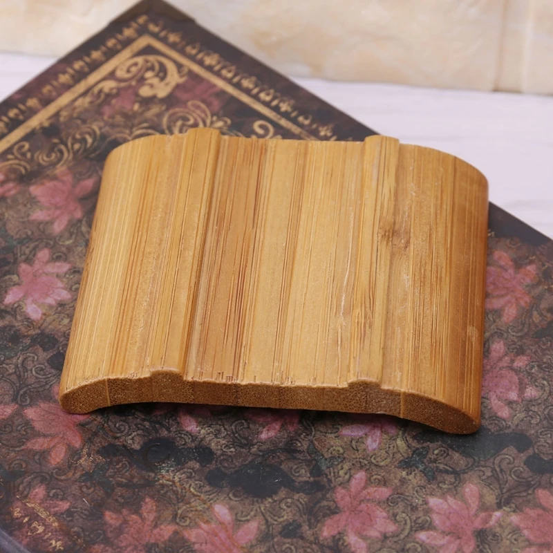 

Natural Bamboo Soap Holder Dish Bathroom Shower Plate Stand Storage Box Rack