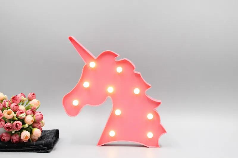 

TONGER Led Style Light Led Night Light Unicorn Animal Head Decoration Table Lamp Decoration Lamp Night Light Christmas Use