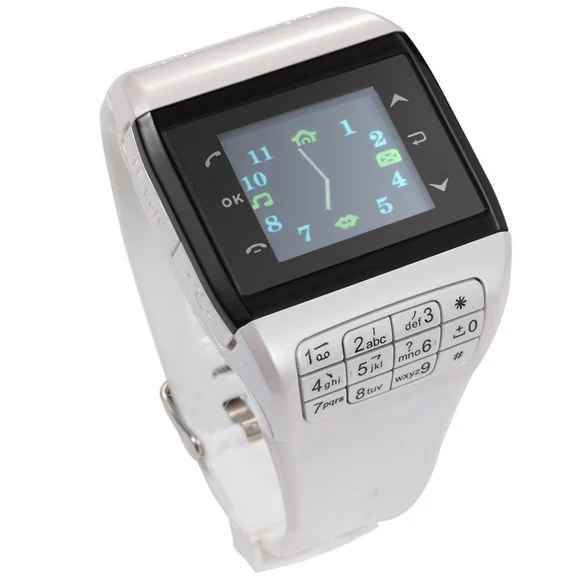 

White Wrist Watch Cell Phone Dual SIM Card Quad-band Keypad Screen Q3 Phone Watch For woman man Birthday Gift LL