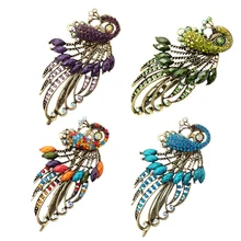 1 шт. заколка в виде павлина захватывающие зажимы Винтажный зажим для когтей металлический головной убор горный хрусталь ретро Инструменты для укладки волос женские украшения для волос