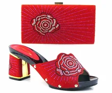 Fashion Sandals Elegant Italian Shoes And Bags To Match With Stone African Shoes With Matching Bag Set For Wedding TH16-31
