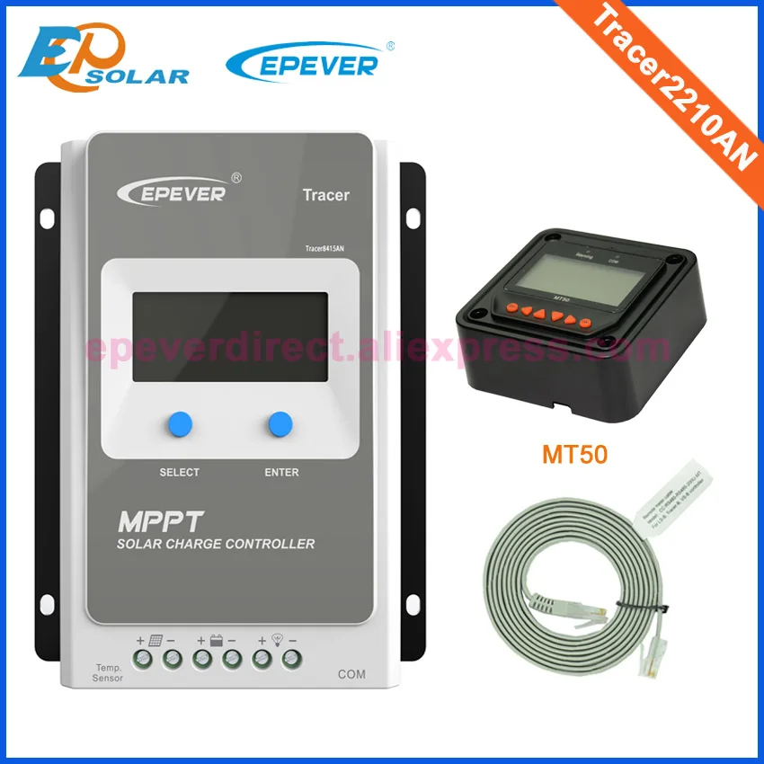 20A контроллер EPEVER EPsolar MPPT солнечный регулятор отслеживания 12 В/24 В Авто Тип ЖК-экран MT50 дистанционный измеритель usb-кабель - Цвет: with MT50