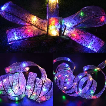 

4m Colorful LED Ribbon Window Curtain Lights String Lamp String Bowknot Fairy Lights Christmas Birthday Party Garden Decoration