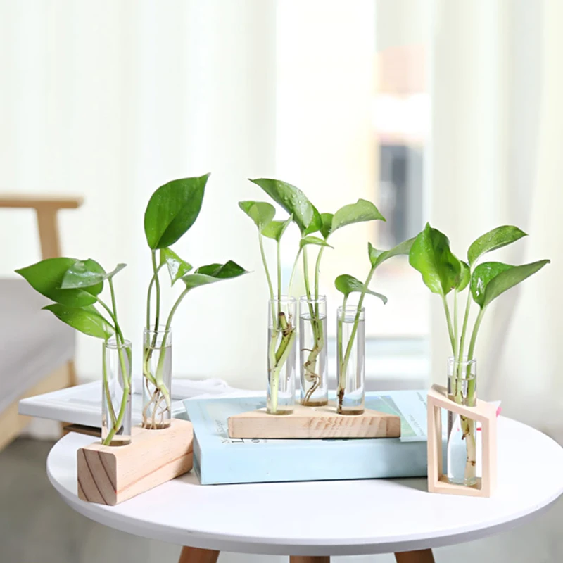 

Nordic Test Tube Glass Vase Set Hydroponic Vase Elegant Tabletop Vase For Water Planting Flower Arrangement Decoration Gift