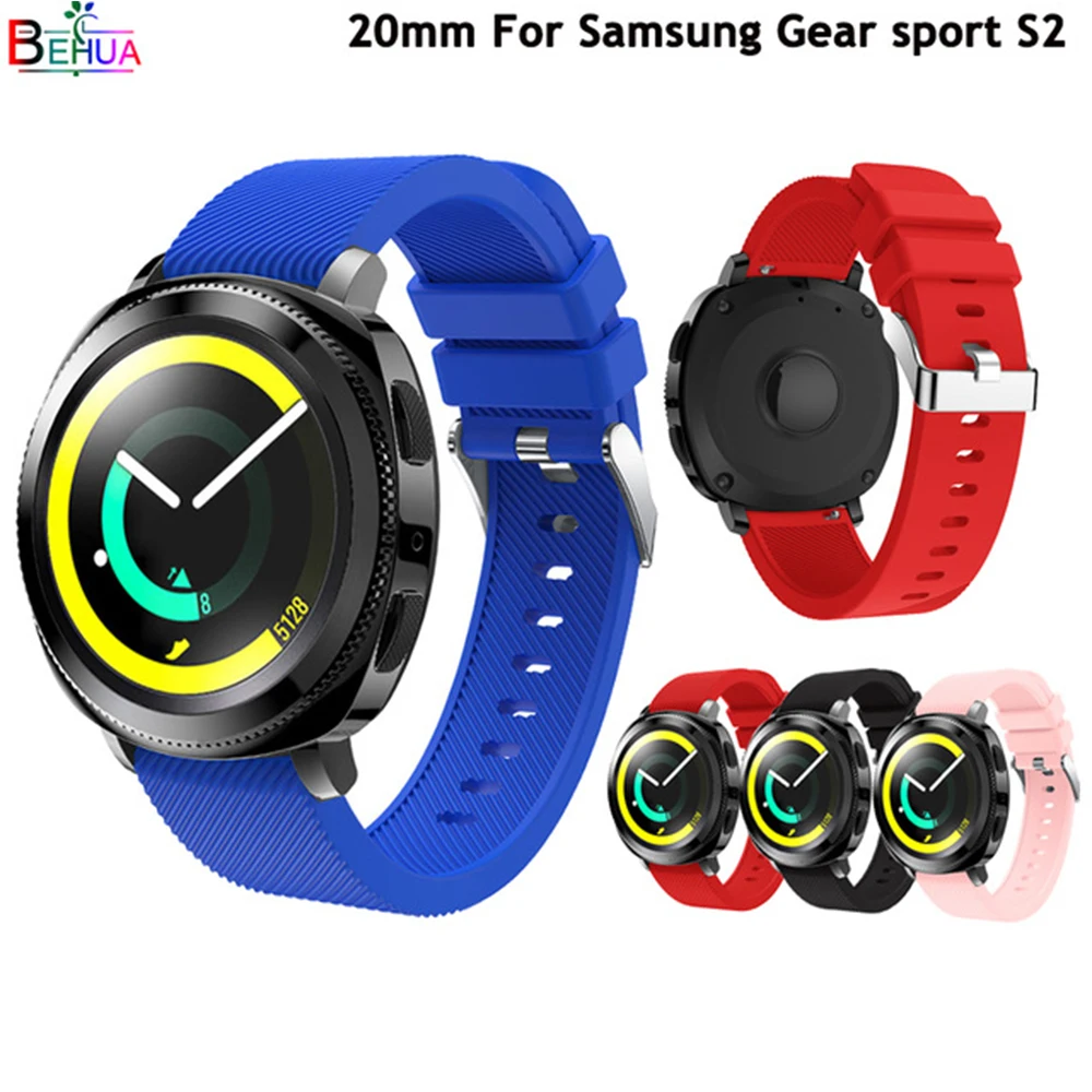 Ремешок силиконовый для Huami Amazift Bip 20 мм браслет Garmin 645 Vivoactive 3 ремешок Samsung Gear S2