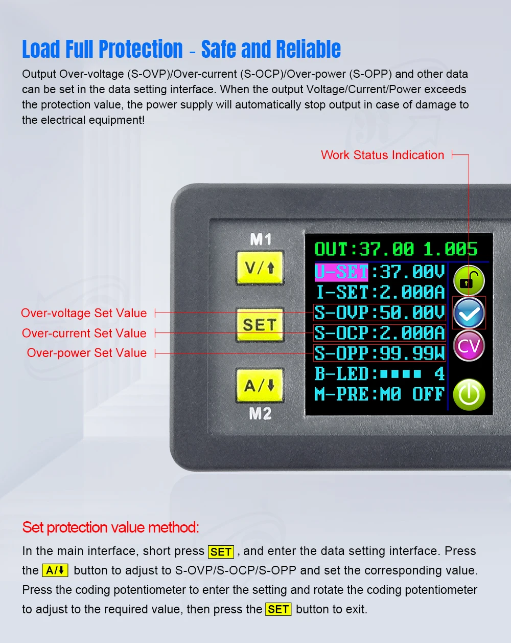 DPS8005 programmable constant voltage current Step-down power supply module Voltmeter Ammeter buck converter 80V 5A 40%Off