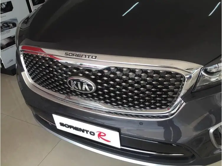 ABS Хром передний бампер решетка капота Крышка двигателя планки для Kia Sorento по EMS