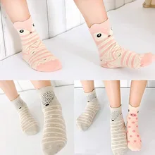 5 пар носков, комплект, Детские хлопковые Дышащие Модные Носки с рисунком для девочек Мягкие Бесшовные носки для малышей 1,11