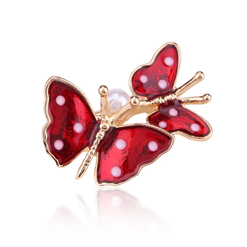 

New Design Double Butterfly Brooches for Women Fashion Animal Pin Brooch Spring Style Accessories High Quality 2019