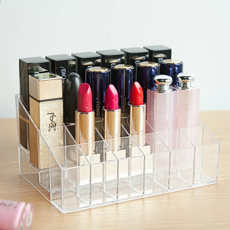 

24 Gram Acrylic Cosmetics Storage Rack Lipstick Mascara Nail Polish Storage Box Lipstick Transparent Display Stand