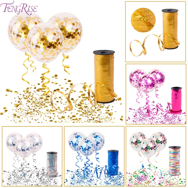 FENGRISE Gold Confetti Balloon Wedding Ballons Birthday Balloons Party Baloons Decor Ballons Decoration Birthday Anniversary