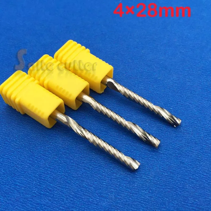2pcs 4x28mm AAA series Solid Carbide Single flute CNC router bits Engraving Tools | Инструменты