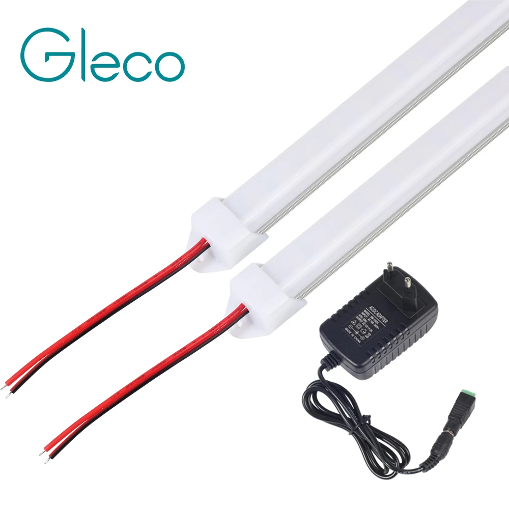 

2PCS 50CM LED bar light 5730 36LEDs with DC12V 2A Adapter U Shape LED Hard Strip Light 5730 5630 Cabinet Light