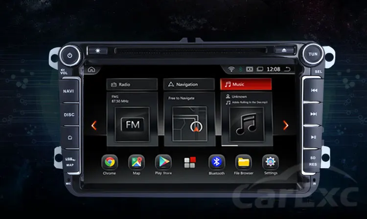 Discount CarExc Android 9.0 OS For Volkswagen Tiguan Jetta Passat VW Golf Car Radio With GPS WiFi Bluetooth USB SD Multimedia Navigation 7
