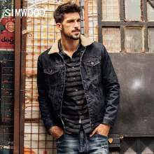 Simwood 2016 neue wintermode jeansjacke männer casual jeans mäntel oberbekleidung verdicken slim fit marke clothing nj6515
