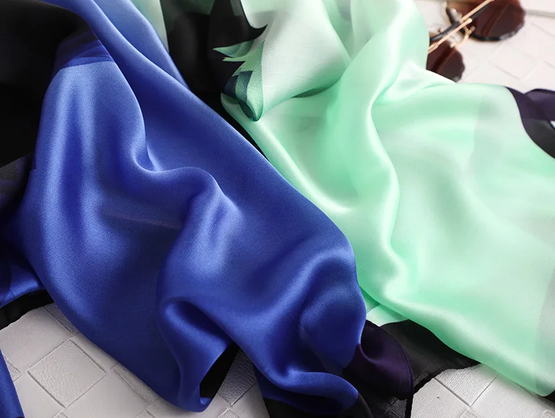 2019 роскошный бренд женский шелковый шарф с цветочным принтом многоцветная пляжная шаль и эшарп Дизайнерские шарфы женская накидка для