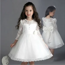 Цветок Девочки Платья с Бантом Рукав Свадьба Причастие Принцесса Pageant Платье для Маленьких Девочек Дети/Дети платье