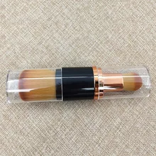 איפור מברשת קוסמטי קרן ללבוש עמיד כלי אביזרי נשלף מקצועי 2 ב 1 בית כפול הסתיים נסיעות אבקה(China)