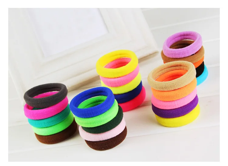 100pcs/lot Fluorescent hair ring popular candy color hair ring seamless seam hair fashion