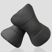 Натуральная кожа подушка для автомобильного кресла подушка для отдыха воздухопроницаемая дыра Автомобильный подголовник подушка черные автокресла аксессуары для автомобиля Стайлинг