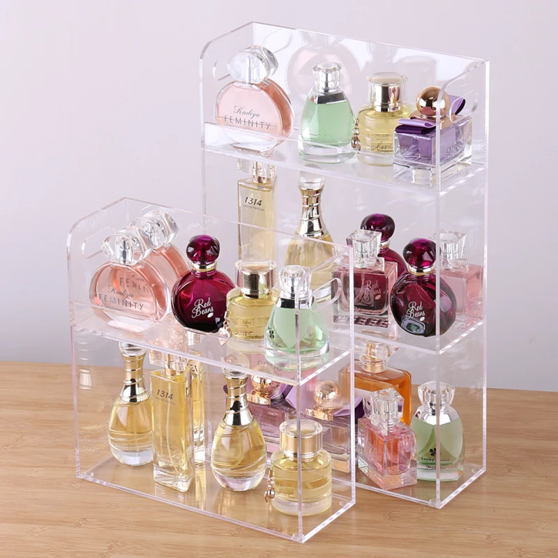 

Large Capacity Perfume Display Rack Acrylic Makeup Organizer Clear Desktop Storage Box 2-3 Layer Make up Organizer Jewelry Shelf