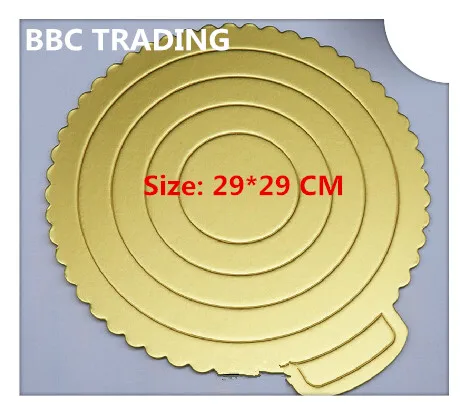 

Cake Mould Tool Size 29*29cm, 10", 10 pcs/lot Good Quality Holding Cake Board: Round Gold Cake Base Board of Bakeware