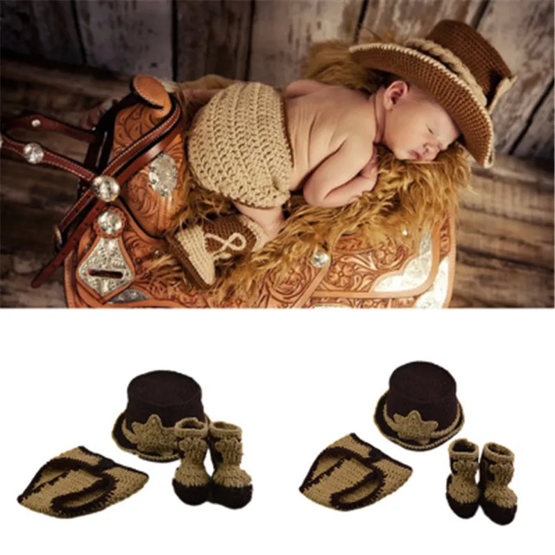 Classic Crochet Photography Newborn Baby Boutiques Western Boys Cowboy