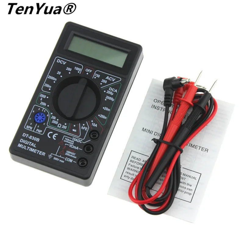 

TenYua DT-830B Digital Voltmeter Ohmmeter Ammeter Multimeter Handheld Tester DT830B AC DC 750/1000V Amp Volt Ohm home tester