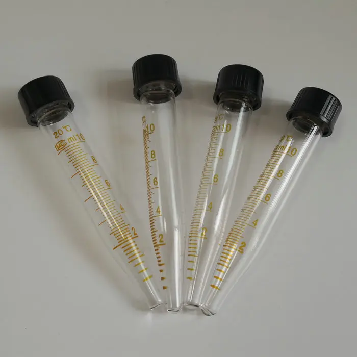 10 Pieces 10mL Glass Centrifuge Test Tube W/PP Screw Cap V shape Bottom