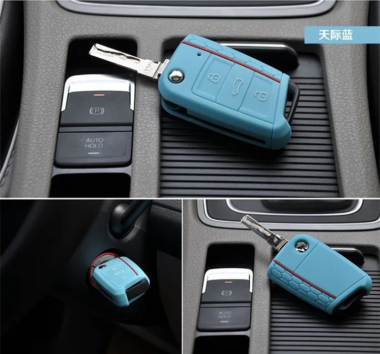 XIN K01 силиконовый резиновый чехол для автомобильного ключа VW Volkswagen Golf 7 mk7 Skoda Octavia A7