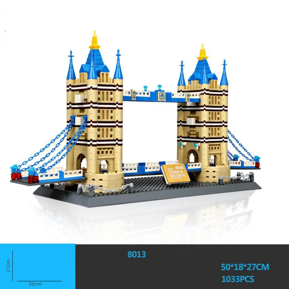 

Upgraded World Famous Architecture UK Tower Bridge London England Britain Building Block Model Bricks Educational Toy Collection