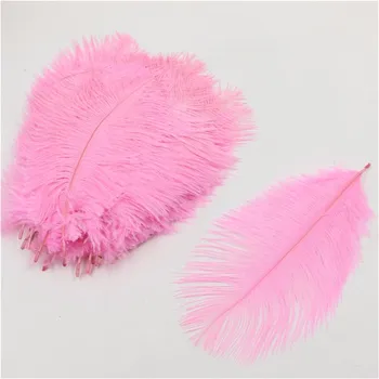 

50 pcs/lot Pink Ostrich Feathers Plumes 20-25cm 8"-10" Inches Craft Wedding Decoration Supplies Cheap Feather Pena