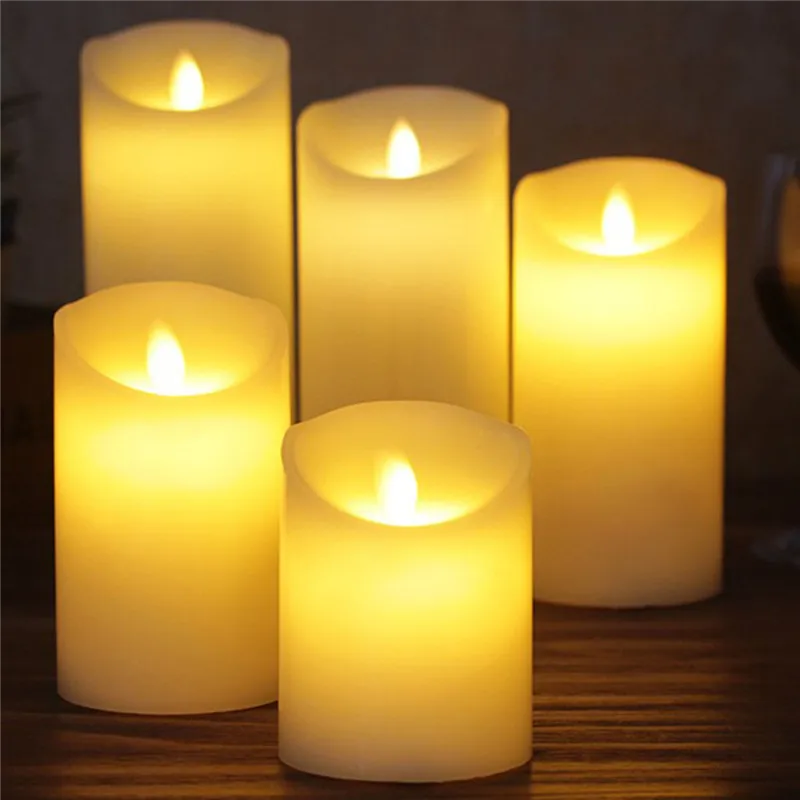 Новинка Светодиодный светильник-свеча с длительным светом, беспламенный светодиодный набор свечей, питание от батареи типа ААА с парафиновым материалом, светодиодный светильник