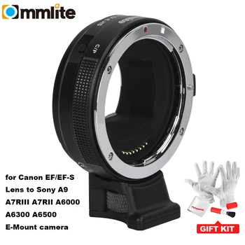 

Commlite EF-E Lens Mount Adapter Ring Auto Focus Aperture Exposure Anti-shake for Canon EF/EF-S Lens for Sony A9 A7RIII A6500