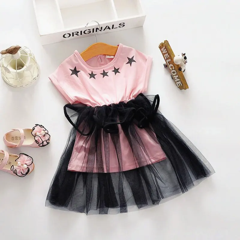 

Cute Kids Baby Girl Clothes Shirt Tulle Princess Tutu Dress One-Piece Dresses