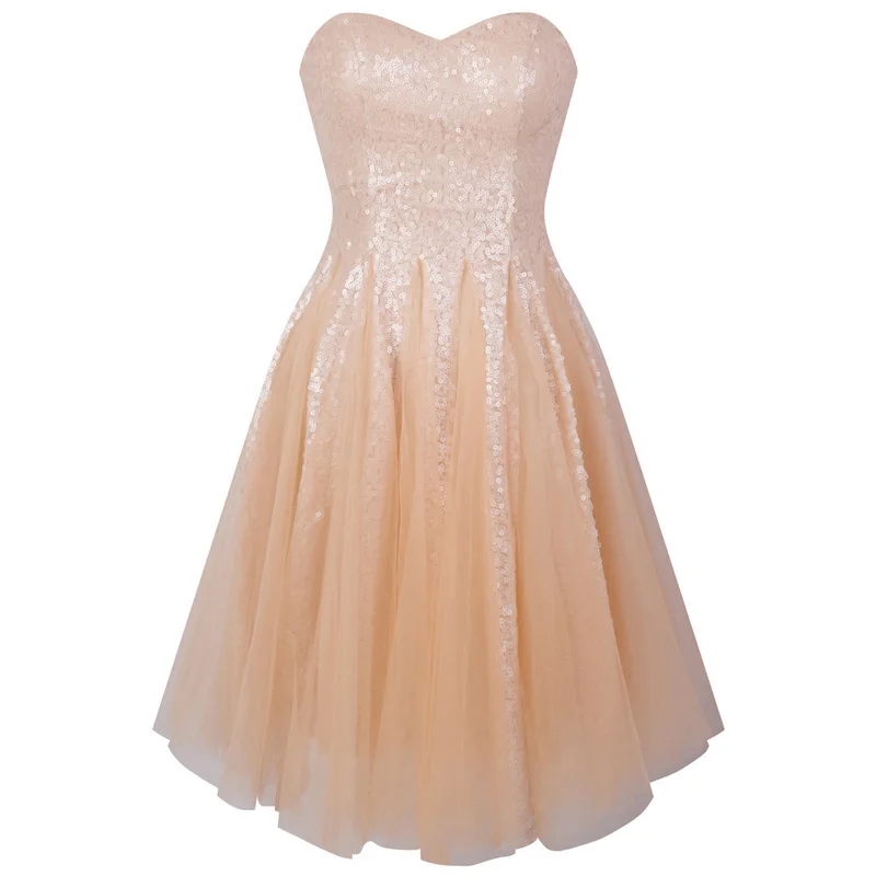 

Angel-fashions Short Homecoming Dresses Sweetheart Sequin Illusion Ball Gown Ligth Coral vestido de fiesta de boda 370